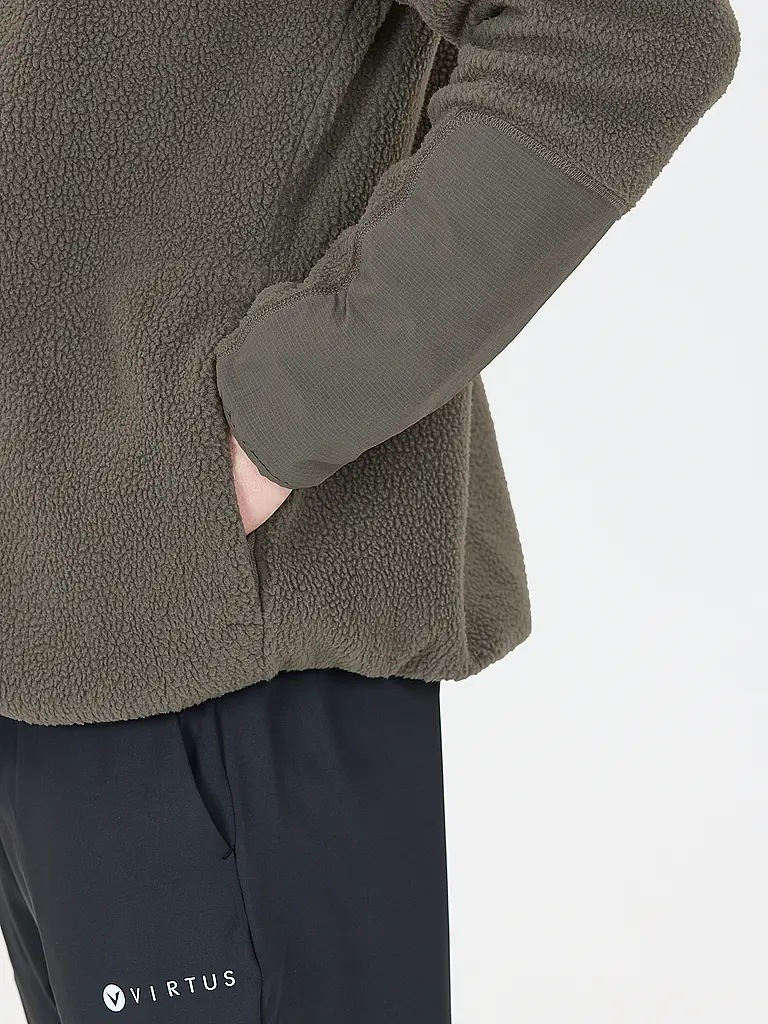 VIRTUS | Sweater in pile da uomo con mezza zip |