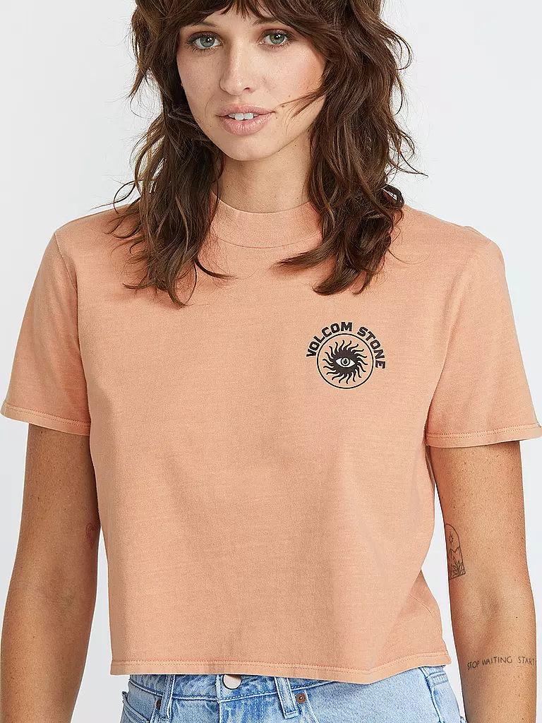 VOLCOM | Beachshirt da donna Dial Crop | Marrone chiaro