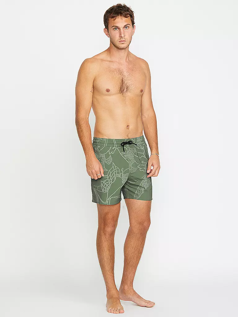 VOLCOM | Costume da bagno da uomo Lido Print Trunk 16 | Oliva
