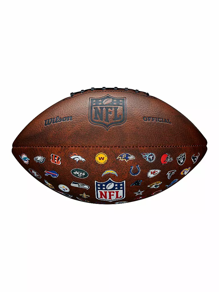 WILSON | Football Americano NFL Off Throwback Logo delle 32 squadre | Marrone