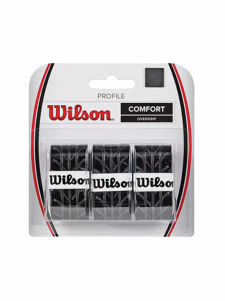 WILSON | Tennis Overgrip Profile, confezione da 3 | Nero
