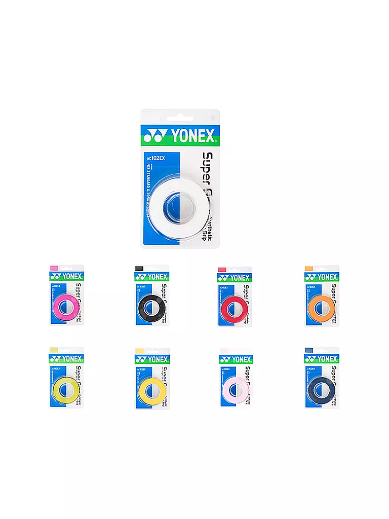 YONEX | Overgrip da tennis Super Grap, confezione da 3 | Multicolore