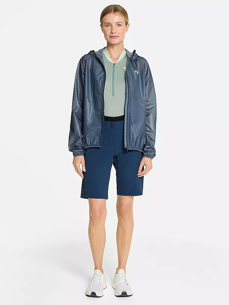 ZIENER | Giacca antipioggia da donna Natina con cappuccio | Blu scuro